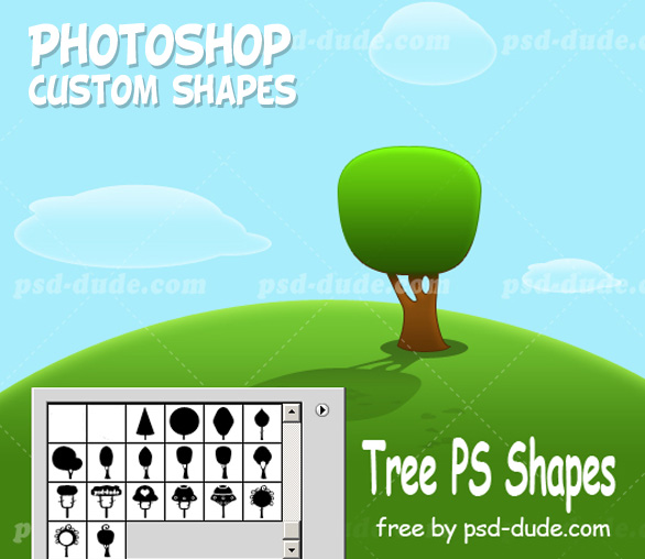 tree vector shapes for photoshop