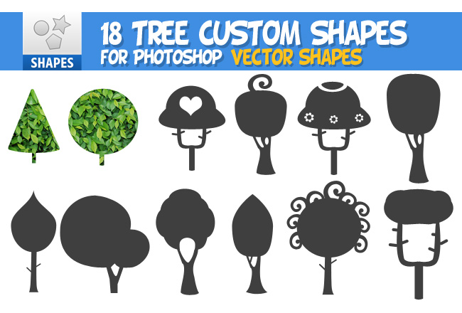 tree vector shapes for photoshop