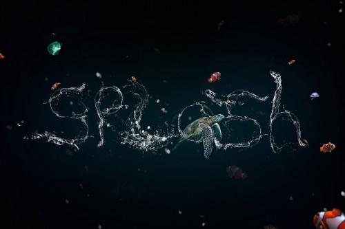Stunning liquid water text effect with splashes in Photoshop