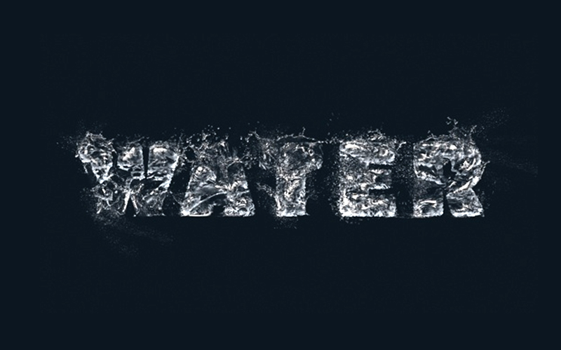 How to create a splashing water text effect