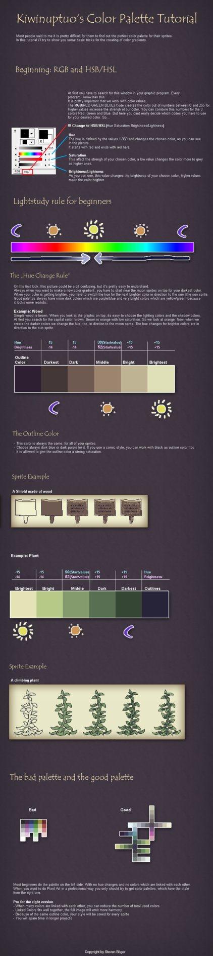 Pixel Art Tutorial Colors by Kiwinuptuo photoshop resource collected by psd-dude.com from deviantart