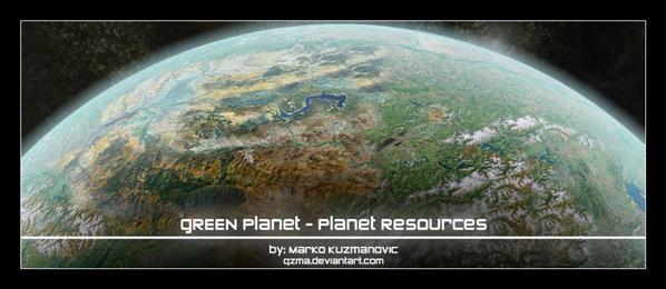Planet Resources Green Planet by Qzma photoshop resource collected by psd-dude.com from deviantart