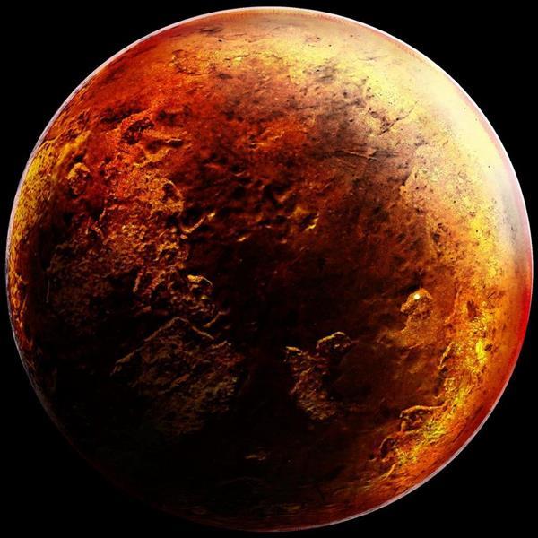 Volcano Fiery Planet Photoshop Stock Image