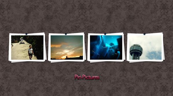 Pinned Pictures Photo Frames PSD