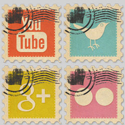 Stamp Social Media Icons psd-dude.com Resources