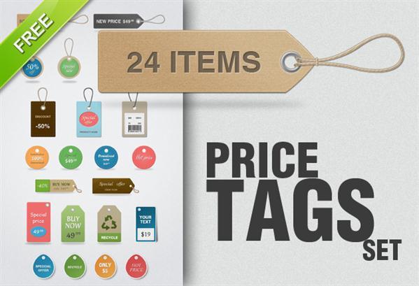 Price and Sale Tag Photoshop PSD Files