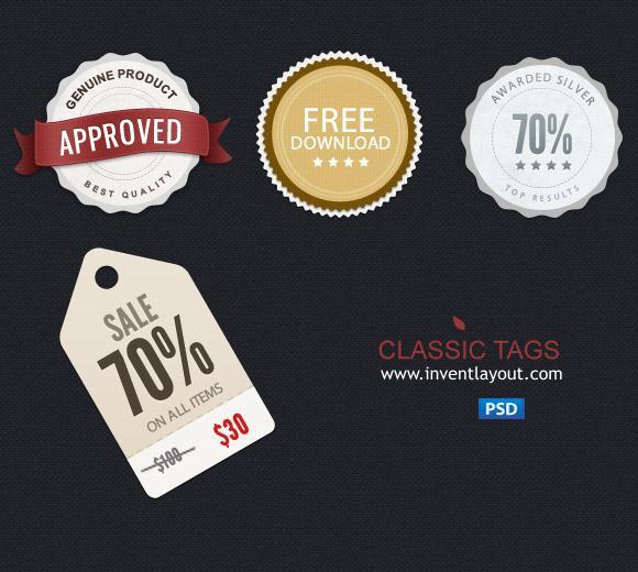 Price Tags and Badges PSD Templates