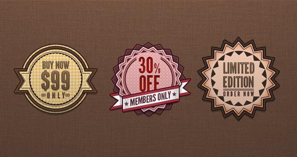 Retro Vintage Price Tags and Badges PSD File - Free