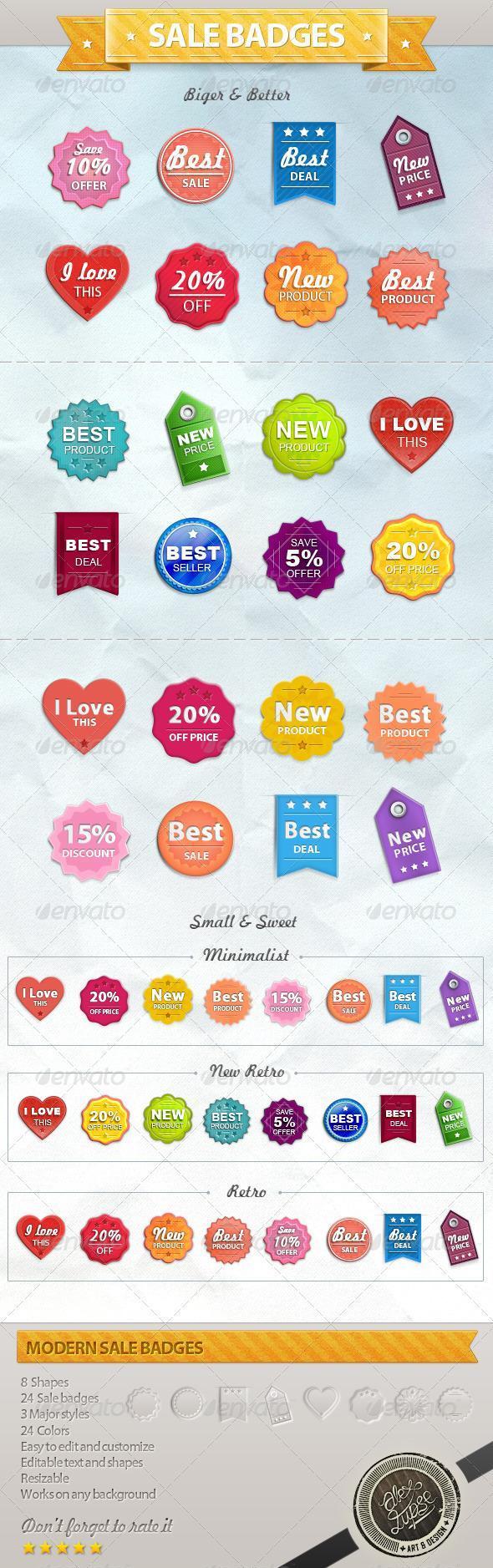 Sale Tags and Badges PSD - Premium