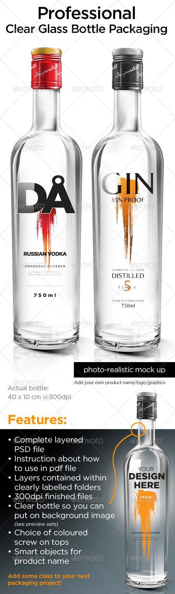 Clear Glass Packaging PSD