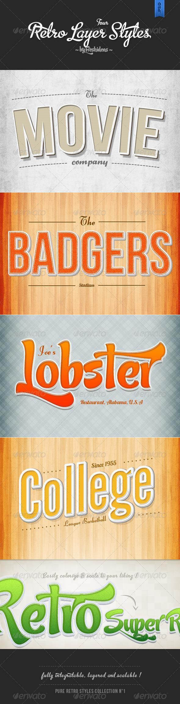 4 Retro Layer Styles for Photoshop