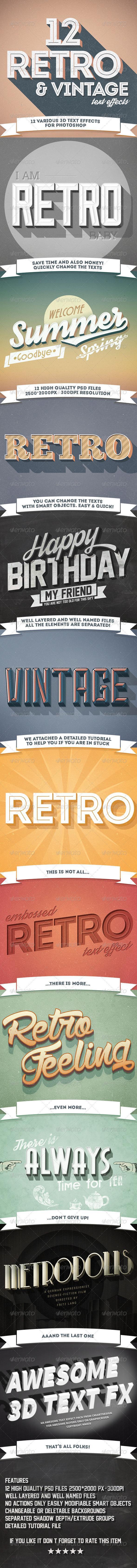 Retro and Vintage Photoshop Text Effects