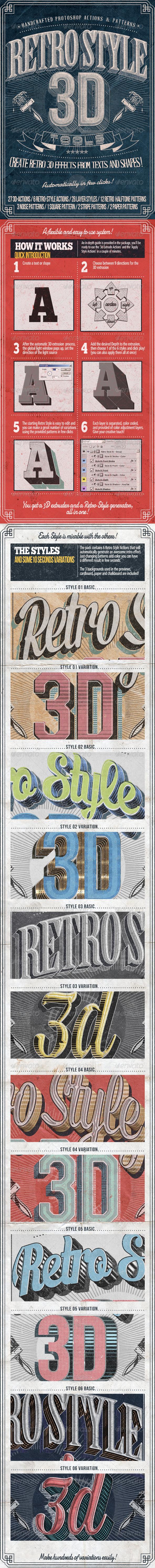 Retro Style 3D Photoshop Action Creator