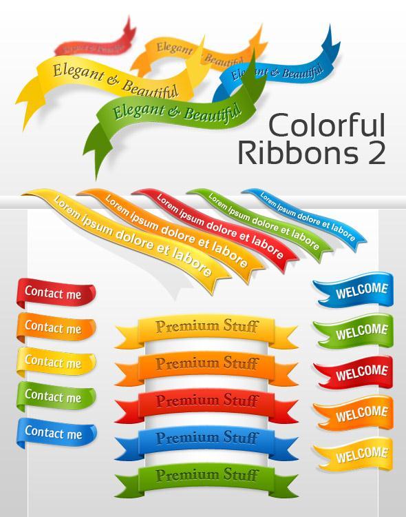 Colorful Ribbons Free PSD
