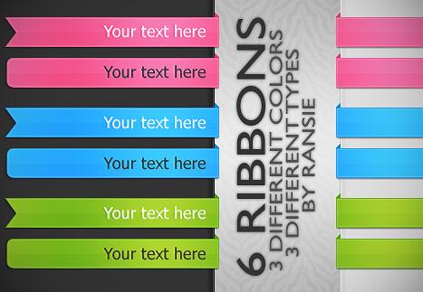 Web Ribbons by Ransie3 photoshop resource collected by psd-dude.com from deviantart