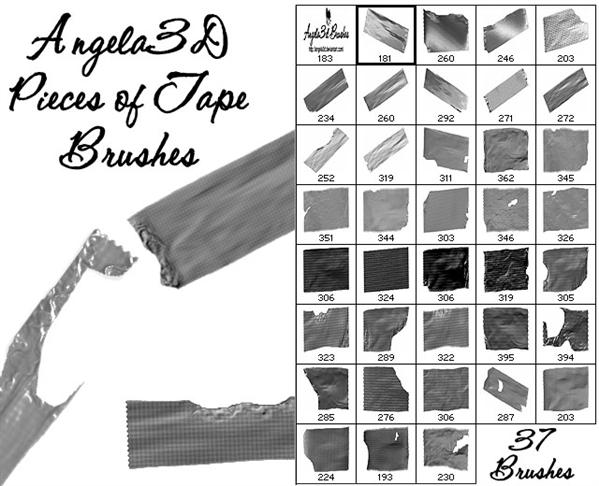 A3D Pieces of Tape Brushes by angela3d photoshop resource collected by psd-dude.com from deviantart