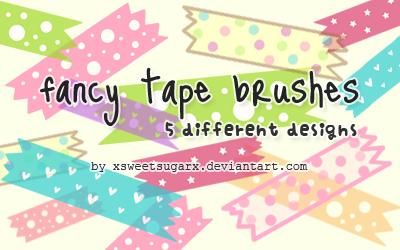 Fancy tape brushes by xsweetsugarx photoshop resource collected by psd-dude.com from deviantart