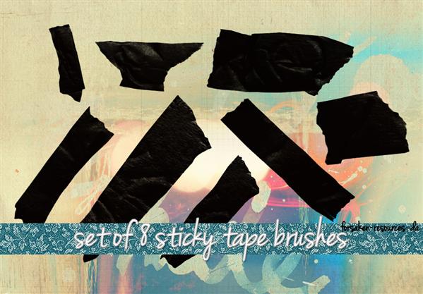 Sticky Tape Brushes by forsaken-resources photoshop resource collected by psd-dude.com from deviantart
