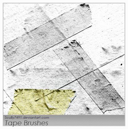 Tape Brushes by Scully7491 photoshop resource collected by psd-dude.com from deviantart