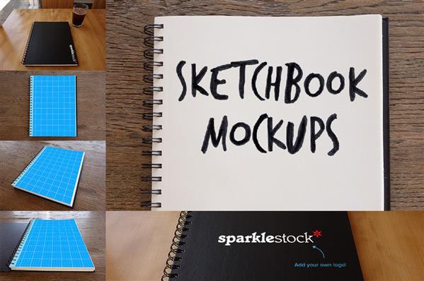 4 Photorealistic Sketchbook Mockups