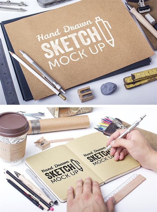 Download Sketchbook Free PSD Mock-up