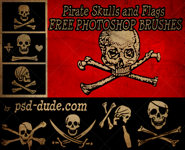 pirate Skull Photoshop Brushes free