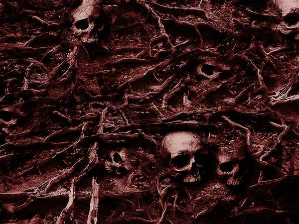 Dead Tree Roots and Skulls horror texture