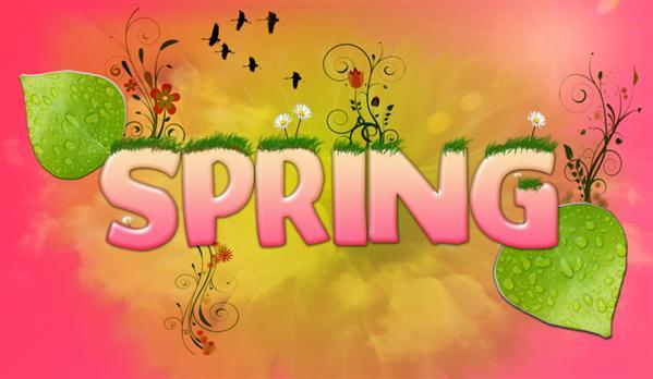 Colorful Spring Text Typography