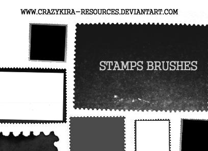 Stamp Brushes by crazykira-resources photoshop resource collected by psd-dude.com from deviantart