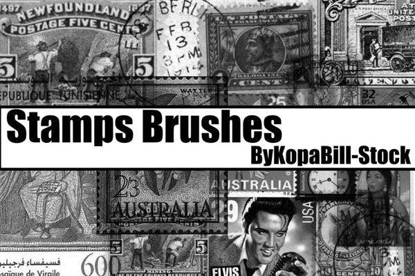 Stamps Brushes by KopaBill-Stock photoshop resource collected by psd-dude.com from deviantart