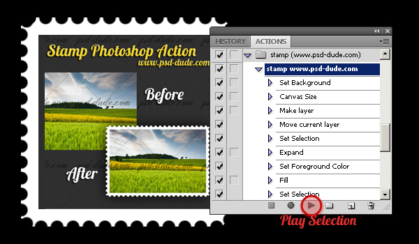 Stamp Action Photoshop