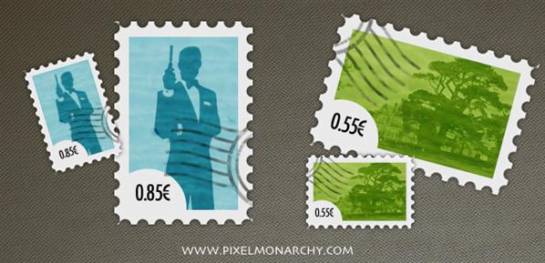 Postage stamps free psd template