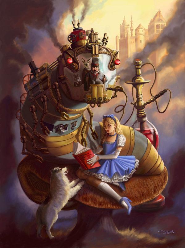 Steam
 Punk Alice in Wonderland by rebelakemi photoshop resource collected by psd-dude.com from deviantart