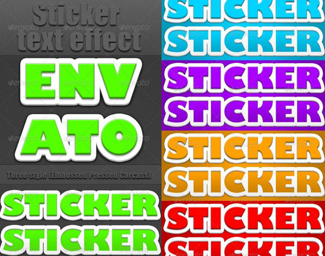 3D Sticker Photoshop Embossed and Pressed Styles