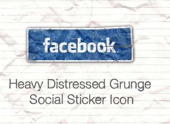 Grunge Social Sticker Icon in Photoshop