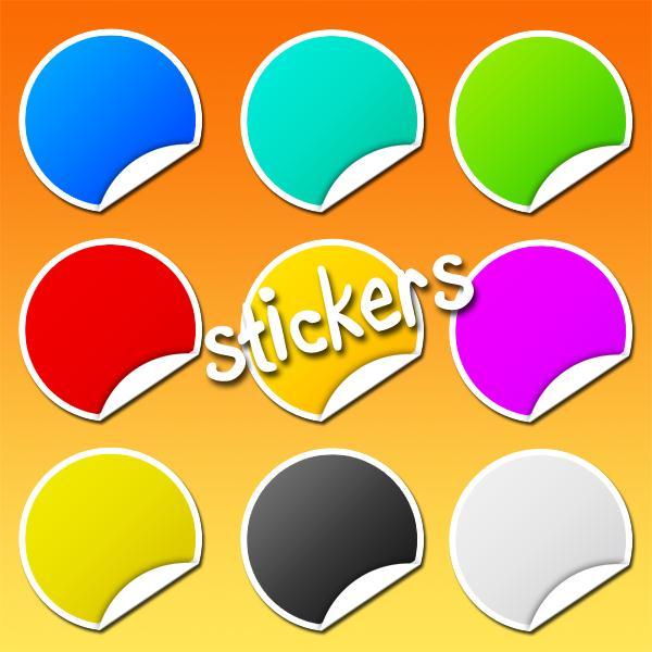 Colorful Stickers PSD