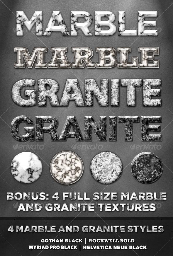 Marble and Granite Photoshop Text Styles