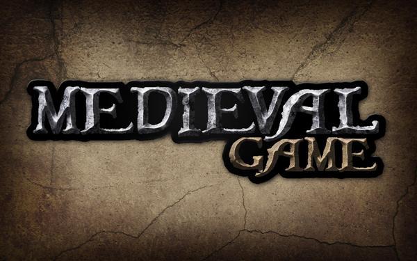 Medieval game logo rough stone text in Photoshop