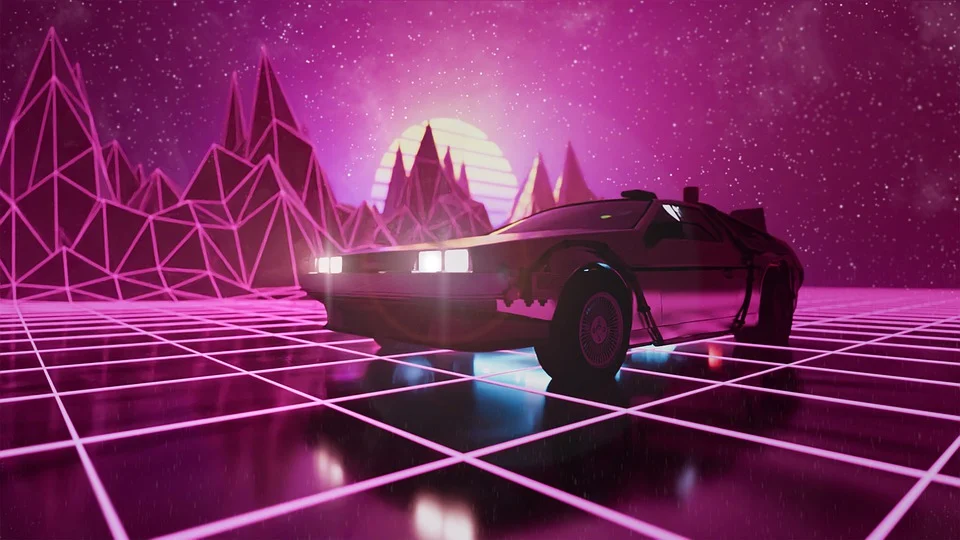 80s Retro Stream Background