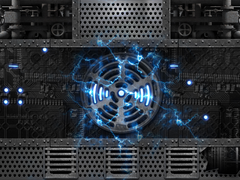 Sci Fi Metal Wall Background