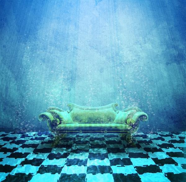 Room Beneath the surface of the water in Photoshop 
