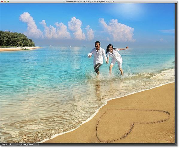 Retouch a Paradise Island Beach Photo with Content Aware Scale in cs6