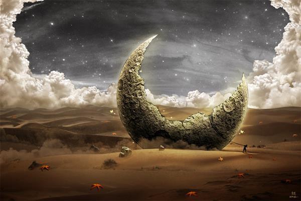 Reach For The Moon Photo Manipulation