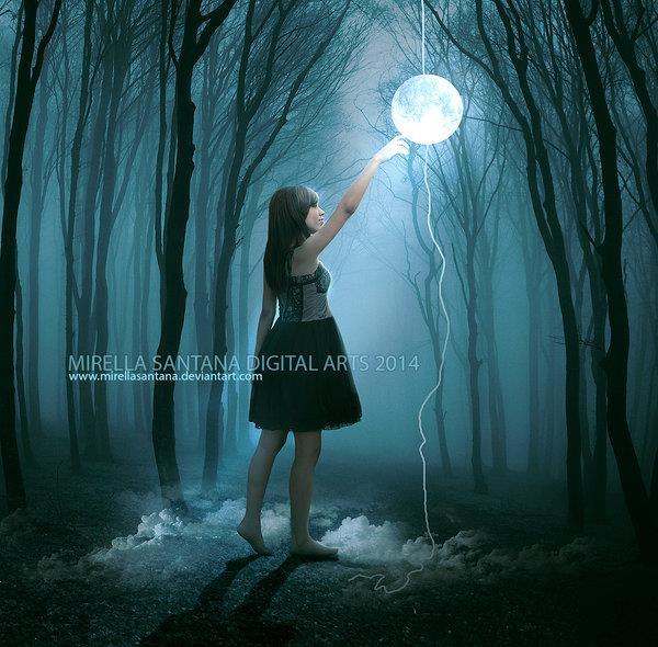 Touching the moon Photo Manipulation