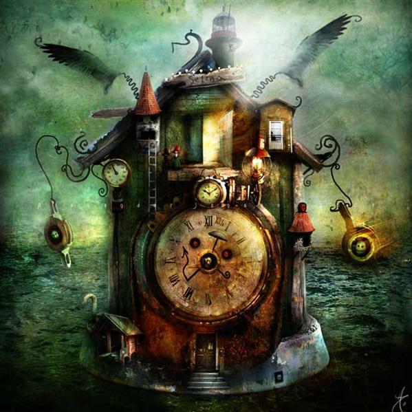 Clock House Photoshop Artwork