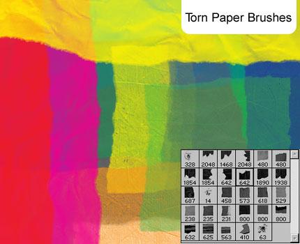 Torn Paper brushes by melemel photoshop resource collected by psd-dude.com from deviantart