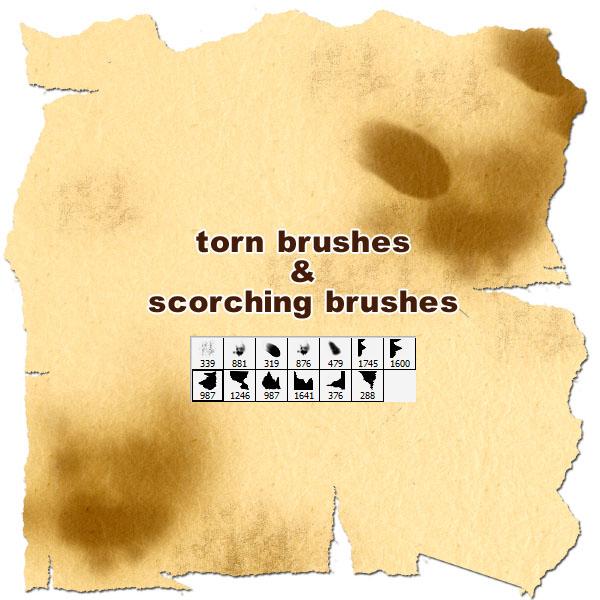 tornscorching brushes by gimei photoshop resource collected by psd-dude.com from deviantart