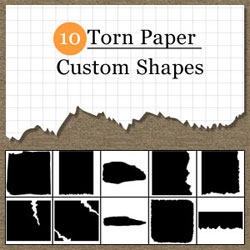 Torn <span class='searchHighlight'>Paper</span> Photoshop Shapes psd-dude.com Resources