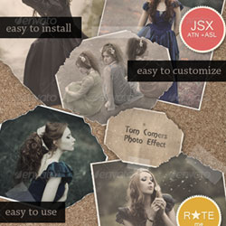 Torn Photo Effect Photoshop <span class='searchHighlight'>Action</span> psd-dude.com Resources