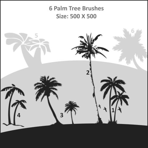 Palm
 Tree Brushes by Rawox photoshop resource collected by psd-dude.com from deviantart